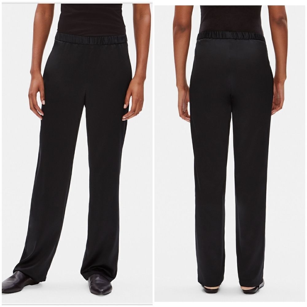 Eileen Fisher Satin Straight Pants